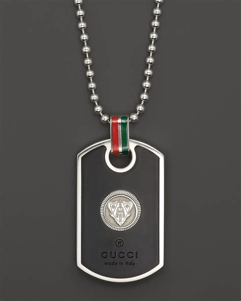 gucci crest dog tag necklace|Gucci dog tag necklace men's.